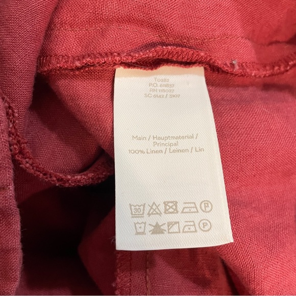 Boden High Rise Wide Leg Button Detail Linen Pants Size 6P - Picture 8 of 14